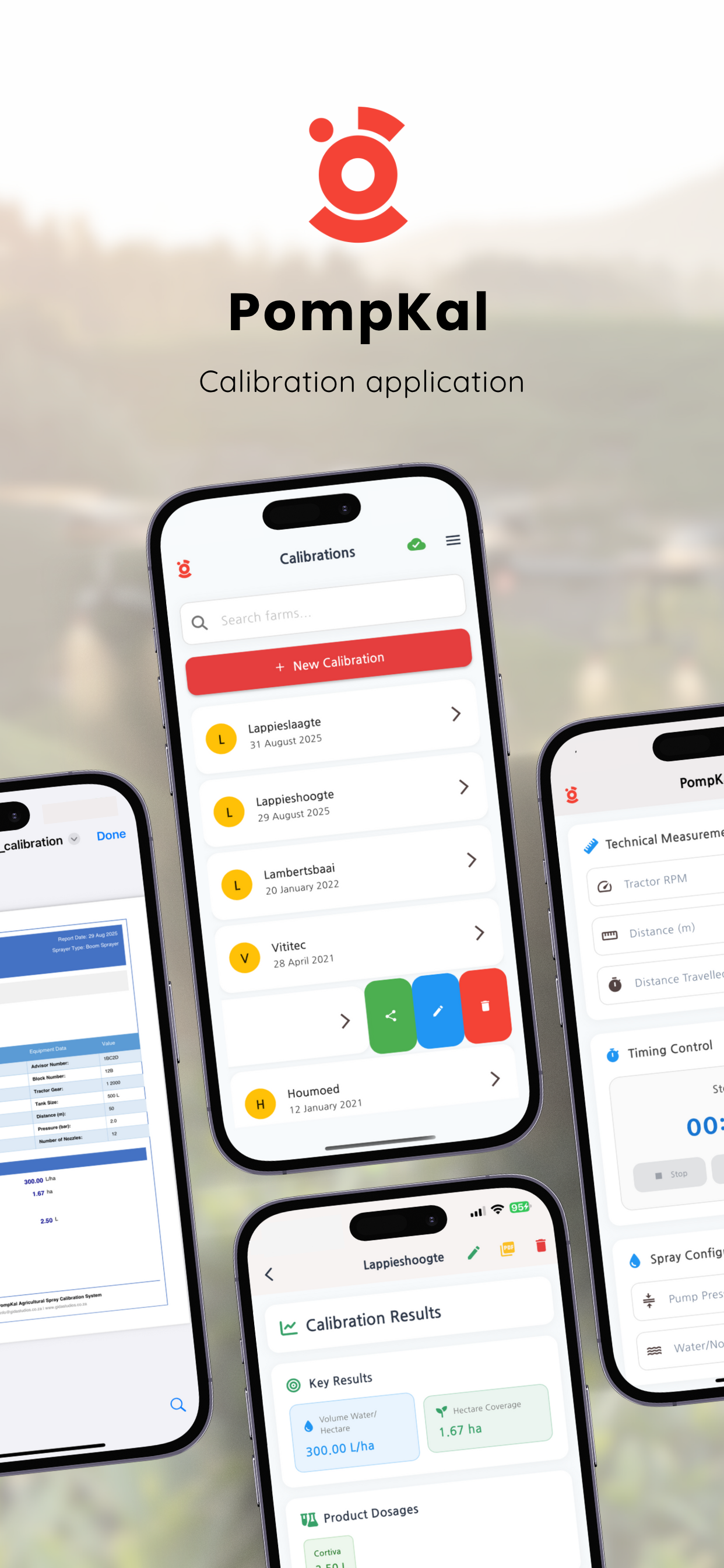PompKal Home Screen